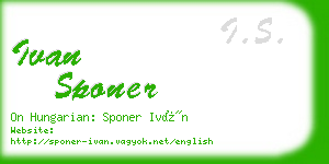 ivan sponer business card